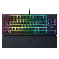 Razer Ornata V3 TKL Low Profile Gaming Keyboard, Mecha-Membrane Switches, 1000 Hz Ultrapolling, 8 Chroma RGB, UV-Coated ABS Keycaps, Braided Fiber Cable, Black | RZ03-04880100-R3M1