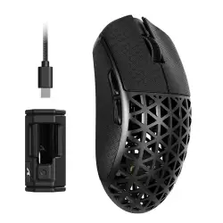 ATTACK SHARK R5 Ultra Carbon Fiber Hyperspeed Wireless Gaming Mouse, 39g Ultralight Mice with Griptape, 2.4G/BT/USB-C, PixArt PAW3950MAX Sensor, 8KHz Wireless Polling Rate, 42KDPI, Win/Mac  Black