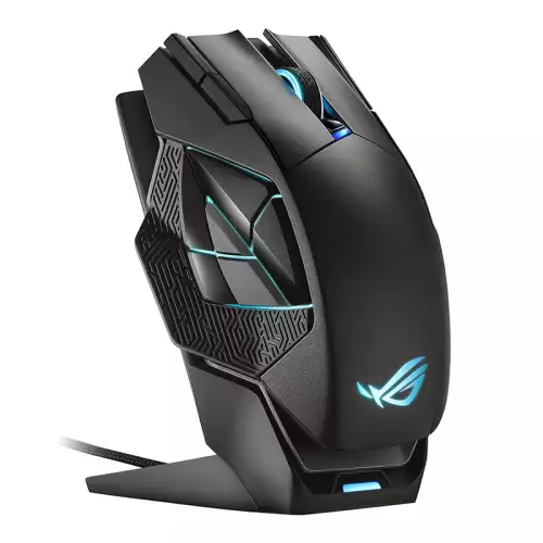 Asus ROG Spatha X Wireless Gaming Mouse, With Dual Mode Connectivity, Wired / 2.4 GHz, 12 Buttons, 19000 DPI Sensor, Exclusive Push-Fit Switch Sockets, Aura Sync RGB Lighting | 90MP0220-BMUA00
