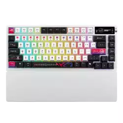 ASUS ROG Azoth X Gaming Keyboard, ROG NX Snow V2 Switch, Hot-Swappable Switches, Tri-Mode Connectivity, Anti-Ghosting N-Key Rollover, English-Arabic Layout, White | 90MP044F-BKCA30