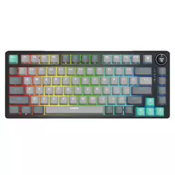 Fantech Atom Pro83 75% Mechanical Gaming Keyboard, 83 Keys, Hotswappable Keys,22 RGB Lighting Modes, Anti-Ghosting Keys, Blue Switch, Adjustable Feet, 2.4GHz, BT5.0, Wired, 2000mAh, Mercury | MK913