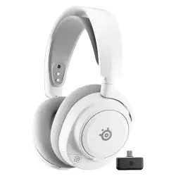 SteelSeries Arctis Nova 7 Wireless Gen 2 Gaming Headset - Real-Time App Control, 50+ HR Play, Neodymium Drivers, Mix 2.4GHz/Bluetooth, PC, PS5, PS4, Switch 1/2, Mobile - White