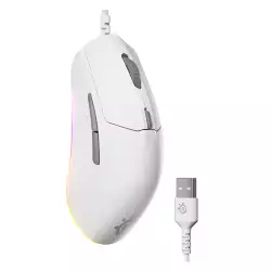 SteelSeries Rival 3 Gen 2 Gaming Mouse 8500 DPI TrueMove Core Optical Sensor 60 Million Click Durability Low Latency 77g Lightweight 100% PTFE Feet RGB - White SteelSeries Rival 3 Gen 2 Gaming Mouse 8500 DPI TrueMove Core Optical Sensor 60 Million Click Durability Low Latency 77g Lightweight 100% PTFE Feet RGB - White
