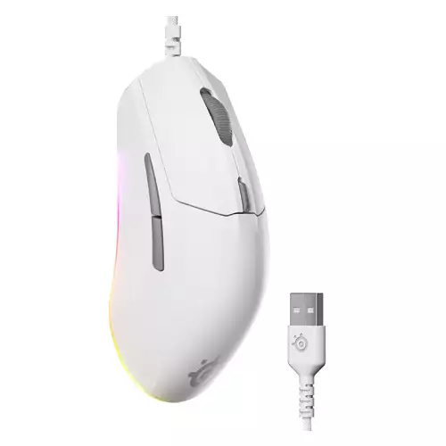 SteelSeries Rival 3 Gen 2 Gaming Mouse  8500 DPI TrueMove Core Optical Sensor 60 Million Click Durability  Low Latency  77g Lightweight 100% PTFE Feet RGB - White