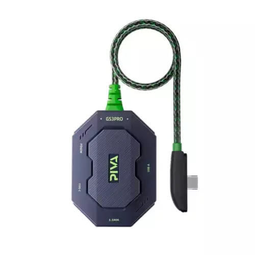 PIVA GS3PRO-W Type-C Adapter With 4 Ports 32bit Audio Support 60W Charging Power with Downward Sloping Elbow
