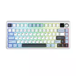 AULA F75 Max Mechanical Keyboard – Light Blue+White+Black Purple (Reaper Switch)