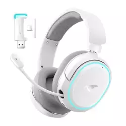 Picun G2 Wireless Gaming Headset, 7.1 Surround Sound, 2.4GHz USB Gaming Headphones with Bluetooth 5.4, 100H Battery, ENC Noise Canceling Mic, RGB Light, Wireless Headset for PC PS5 PS4 Mac Switch