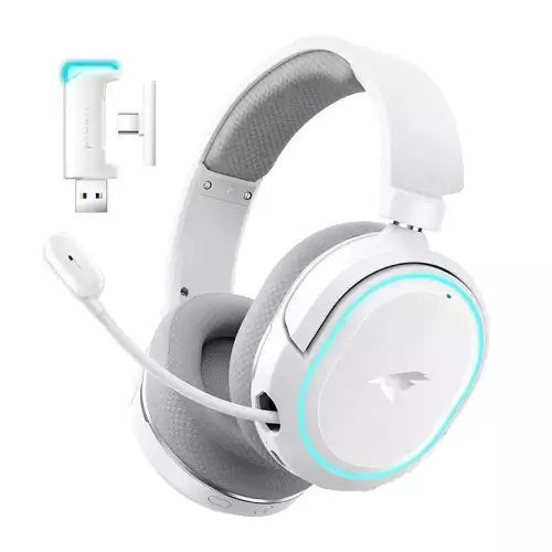 Picun G2 Wireless Gaming Headset, 7.1 Surround Sound, 2.4GHz USB Gaming Headphones with Bluetooth 5.4, 100H Battery, ENC Noise Canceling Mic, RGB Light, Wireless Headset for PC PS5 PS4 Mac Switch