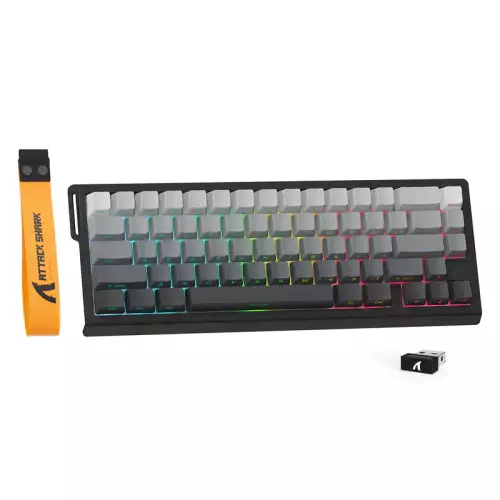 ATTACK SHARK X68PRO HE Wireless Rapid Trigger Keyboard Magnetic Switch 60% Tri-Mode Wireless 8KHz Magnetic Keyboard With 0.01mm RT Accuracy, Support RT/Snap Tap/DKS/MT/TGL - Gradient Black