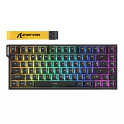 ATTACK SHARK R82 HE Rapid Trigger Keyboard Magnetic Switch with 0.005MM RT 75% Wired 8KHz Magnetic Keyboard With 0.005mm RT Accuracy, Support RT/Snap Tap/DKS/MT/TGL - Black