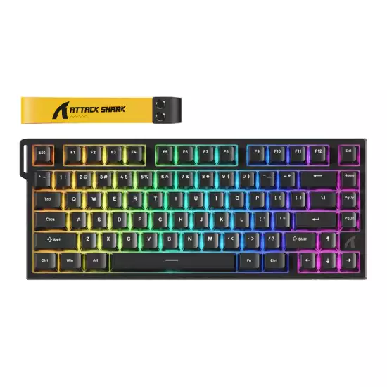 ATTACK SHARK R82 HE Rapid Trigger Keyboard Magnetic Switch with 0.005MM RT 75% Wired 8KHz Magnetic Keyboard With 0.005mm RT Accuracy, Support RT/Snap Tap/DKS/MT/TGL - Black ATTACK SHARK R82 HE Rapid Trigger Keyboard Magnetic Switch with 0.005MM RT 75% Wired 8KHz Magnetic Keyboard With 0.005mm RT Accuracy, Support RT/Snap Tap/DKS/MT/TGL - Black