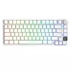 ATTACK SHARK X820Ultra Tri-mode Gasket Mechanical Keyboard 75% Gasket-mounted Bluetooth 5.1/2.4G Wireless & Type-C Wired Mechanical Keyboard - White Contours +Gift Switch