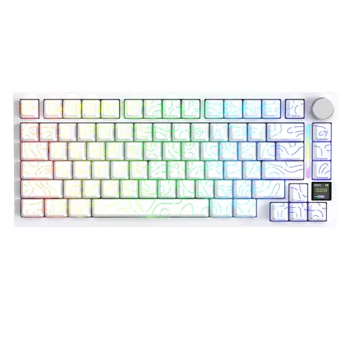 ATTACK SHARK X820Ultra Tri-mode Gasket Mechanical Keyboard 75% Gasket-mounted Bluetooth 5.1/2.4G Wireless & Type-C Wired Mechanical Keyboard - White Contours +Gift Switch