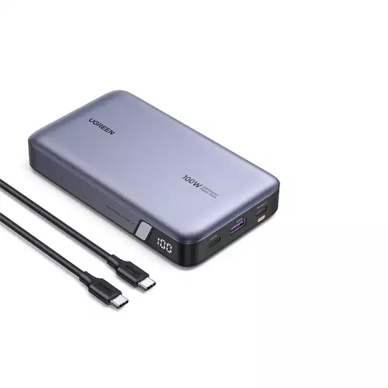 UGREEN 20000mAh 100W Two-way Fast Charging Power Bank Gray PB720 - P/N 25188 UGREEN 20000mAh 100W Two-way Fast Charging Power Bank Gray PB720 - P/N 25188