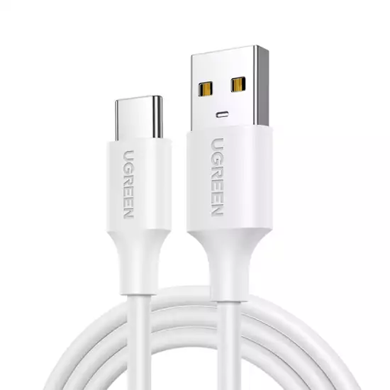 UGREEN USB 2.0 Male to USB-C Male Cable – 2M (Model 60123) – Fast Charging & 480Mbps Data Transfer - White UGREEN USB 2.0 Male to USB-C Male Cable – 2M (Model 60123) – Fast Charging & 480Mbps Data Transfer - White