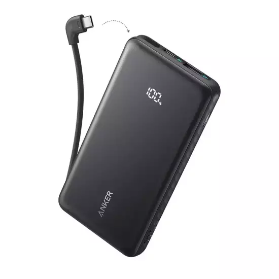 Anker Zolo 20,000 mAh Power Bank Built-In USB-C Cable 22.5W Black Anker Zolo 20,000 mAh Power Bank Built-In USB-C Cable 22.5W Black