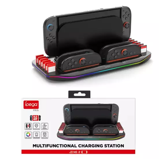 IPEGA PG-SW2210 For Nintendo Switch 2 Charging Dock Joypad Charger Game Card Storage Rack with RGB Light IPEGA PG-SW2210 For Nintendo Switch 2 Charging Dock Joypad Charger Game Card Storage Rack with RGB Light