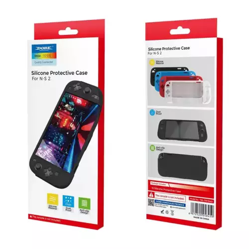 DOBE TNS-3158 Soft Skin Protective Shell for Nintendo Switch 2 Silicone Protective Cover Case – Black
