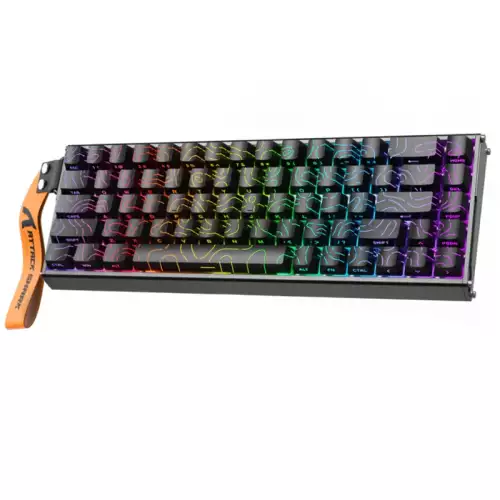 ATTACK SHARK X68MAX HE Rapid Trigger CNC Aluminum Keyboard Magnetic Switch with C01Ultra RGB Coiled Cable 60% Wired 8KHz CNC Aluminum Magnetic Keyboard With 0.005mm RT Accuracy, Support RT/Snap Tap/DKS/MT/TGL  - Black Contour (Open Sealed)