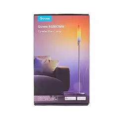 Govee RGBIC Cylindrical LED Floor Lamp, RGBICWW Smart Lamp, Modern LED Light for Bedroom and Living Room with 64+ DIY Scene Modes, Control via Bluetooth WiFi App, 1500 Lumens