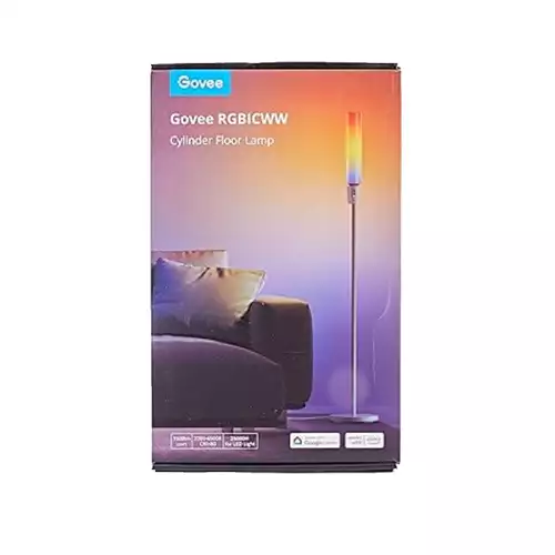 Govee RGBIC Cylindrical LED Floor Lamp, RGBICWW Smart Lamp, Modern LED Light for Bedroom and Living Room with 64+ DIY Scene Modes, Control via Bluetooth WiFi App, 1500 Lumens