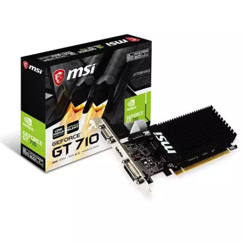 MSI GeForce GT 710 2GD3H LP Graphics Card '2GB DDR3, 954MHz, Low Profile, Low Consumption, VGA, DVI-D, HDMI, HTPC, Silent Passive Fanless Cooling System