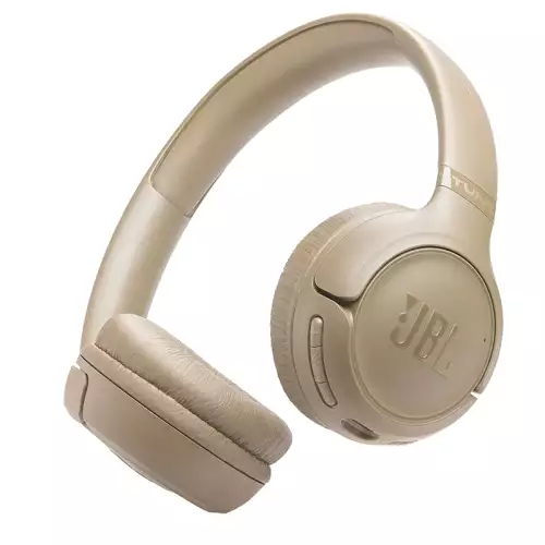 JBL Tune 530 BT Wireless On-Ear Headphones with JBL Pure Bass Sound, Bluetooth 6.0, Foldable Design and 76-Hour Battery Life, Google Fast Pair/Microsoft Swift Pair, Beige (Open Sealed)