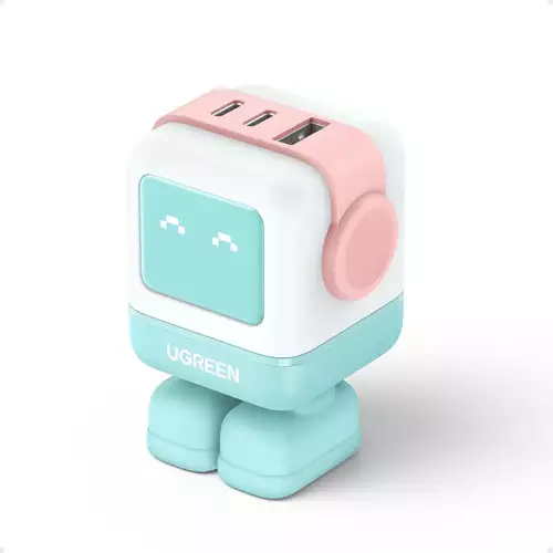 UGREEN Uno 65W USB-C 3-Port GaN Fast Charger CD361 – Pink/Blue