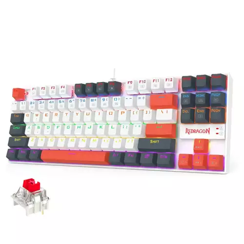 REDRAGON KUMARA RED SW Rainbow Wired Mechanical Gaming Keyboard K552WLR-R (White/Black/Red)