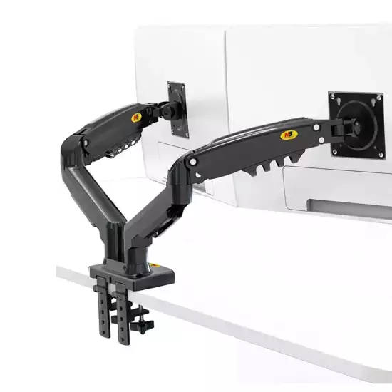 NB North Bayou F160 Dual Monitor Stand for 17-27 inch Arm Height Adjustable Gas Spring Full Motion Mount Support VESA 75/100mm (2-9kg) for Each Screen NB North Bayou F160 Dual Monitor Stand for 17-27 inch Arm Height Adjustable Gas Spring Full Motion Mount Support VESA 75/100mm (2-9kg) for Each Screen