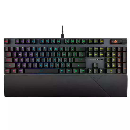 ASUS ROG Strix Scope II RX Wired Gaming Mechanical Keyboard, ROG RX Red Switch, Anti-Ghosting, N Key Rollover, Sound-Dampening Foam, English - Arabic Layout, Black | 90MP0350-BKCA00 ASUS ROG Strix Scope II RX Wired Gaming Mechanical Keyboard, ROG RX Red Switch, Anti-Ghosting, N Key Rollover, Sound-Dampening Foam, English - Arabic Layout, Black | 90MP0350-BKCA00