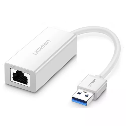 Ugreen Gigabit Ethernet Network Adapter, USB 3.0 to 10/100/1000Mbps Support Windows 8.1,10.6 or higher, Linux for Windows Surface Pro,IdeaPaD, MacBook - White | 20255