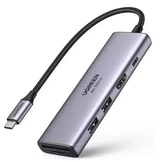 UGREEN USB-C 7-in-1 Multifunctional Adapter HDMI 2 USB-C 3.2 USB-A 3.2 SD/TF Card Reader 100W PD Hub Dock | 45521