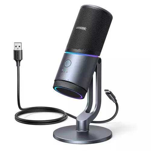 UGREEN CM769 Microphone for PC USB 3.5mm RGB Lights - Black | 35629