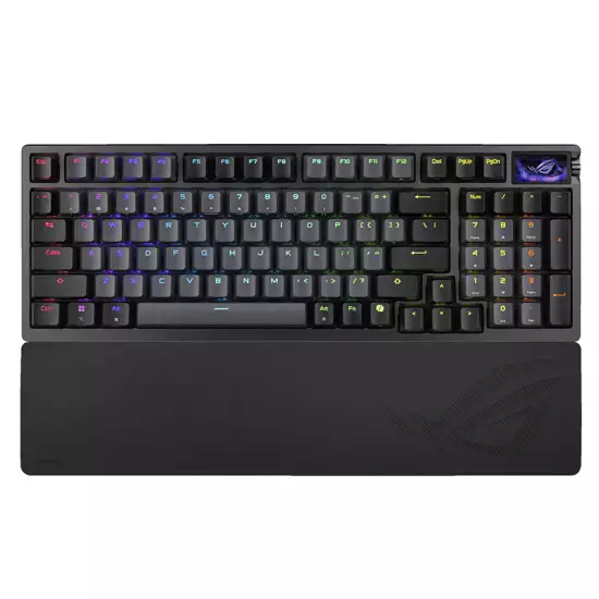 ئASUS ROG Azoth 96 HE Gaming Keyboard, ROG HFX V2 Magnetic Switch, Tri-Mode Connectivity, ROG Hall Effect Technology, Up to 3.5mm Actuation Point, English-Arabic Layout, Black | 90MP040H-BKCA00 ASUS ROG Azoth 96 HE Gaming Keyboard, ROG HFX V2 Magnetic Switch, Tri-Mode Connectivity, ROG Hall Effect Technology, Up to 3.5mm Actuation Point, English-Arabic Layout, Black | 90MP040H-BKCA00