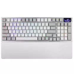 ASUS ROG Azoth 96 HE Gaming Keyboard, ROG HFX V2 Magnetic Switch, Tri-Mode Connectivity, ROG Hall Effect Technology, Up to 3.5mm Actuation Point, English-Arabic Layout, White | 90MP040H-BKCA10
