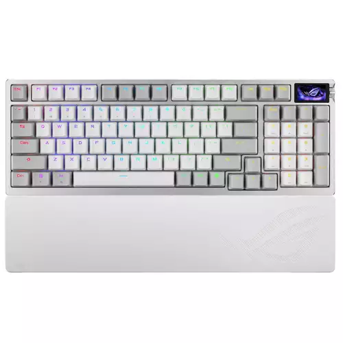 ASUS ROG Azoth 96 HE Gaming Keyboard, ROG HFX V2 Magnetic Switch, Tri-Mode Connectivity, ROG Hall Effect Technology, Up to 3.5mm Actuation Point, English-Arabic Layout, White | 90MP040H-BKCA10