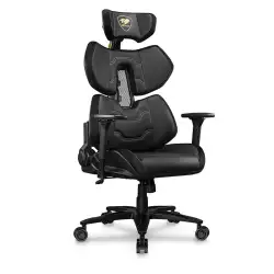 Cougar Terminator Elite Gold Gaming Chair, Hyper-Dura Leatherette Upholstery, High Density Mold Shaping Foam, PAFRP Backrest, Class 4 Gas Lift, 4D Armrests, Gold / Black | 3MTREGLB.0001