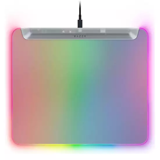 Razer Firefly V2 Pro RGB Gaming Mouse Pad, Full Backlit Illuminated Surface, Micro-textured, Integrated USB 2.0 Port, Detachable USB Type C Cable, Phantom White | RZ02-04920400-R3M1