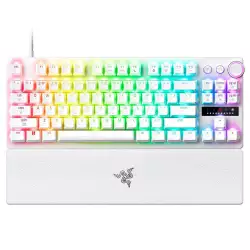 Razer Huntsman V3 Pro Tenkeyless 8khz Mechanical Gaming Keyboard, Razer Analog Optical Switches Gen-2, Doubleshot PBT Keycaps, 40 G Actuation Force, English Layout, White | RZ03-05521000-R3M1
