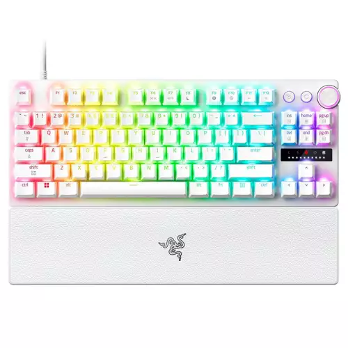 Razer Huntsman V3 Pro Tenkeyless 8khz Mechanical Gaming Keyboard, Razer Analog Optical Switches Gen-2, Doubleshot PBT Keycaps, 40 G Actuation Force, English Layout, White | RZ03-05521000-R3M1