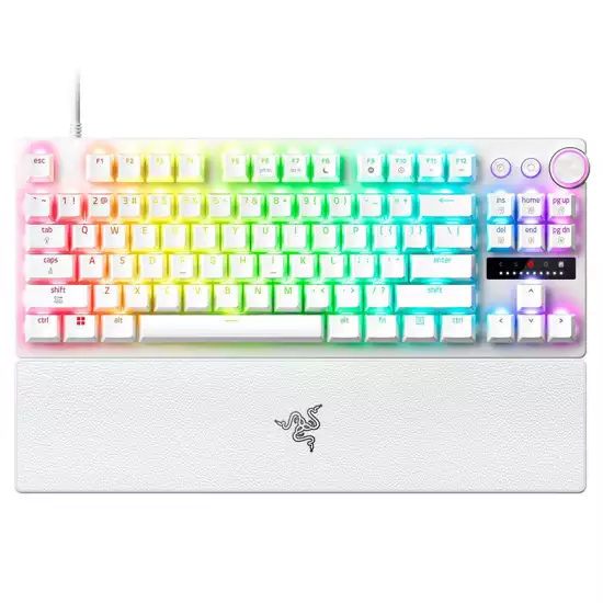 Razer Huntsman V3 Pro Tenkeyless 8khz Mechanical Gaming Keyboard, Razer Analog Optical Switches Gen-2, Doubleshot PBT Keycaps, 40 G Actuation Force, English Layout, White | RZ03-05521000-R3M1 Razer Huntsman V3 Pro Tenkeyless 8khz Mechanical Gaming Keyboard, Razer Analog Optical Switches Gen-2, Doubleshot PBT Keycaps, 40 G Actuation Force, English Layout, White | RZ03-05521000-R3M1