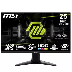 MSI MAG 255XF 24.5 Inch FHD Gaming Monitor - 1920 x 1080 Rapid IPS Panel, 300 Hz / 0.5ms (GtG, Min.),120% sRGB Colour Gamut, Frameless Design, HDR Ready - DisplayPort 1.4a, HDMI™ 2.0b(FHD@240Hz)