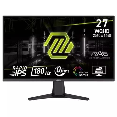MSI MAG 275QF Gaming Monitor, 27" WQHD Rapid IPS Display, 180Hz Refresh Rate, 0.5ms (GtG) Response Time, AdaptiveSync Technology, 1.07b Display Colors, Black | MAG 275QF