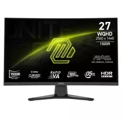 MSI MAG 275CQF E18 Curved Monitor, 27" Rapid VA Display, WQHD Resolution, 180Hz Refresh Rate, 0.5ms (GtG) Response Time, AMD FreeSync Technology, 1500R Curvature, Black | 9S6-3CE91H-009