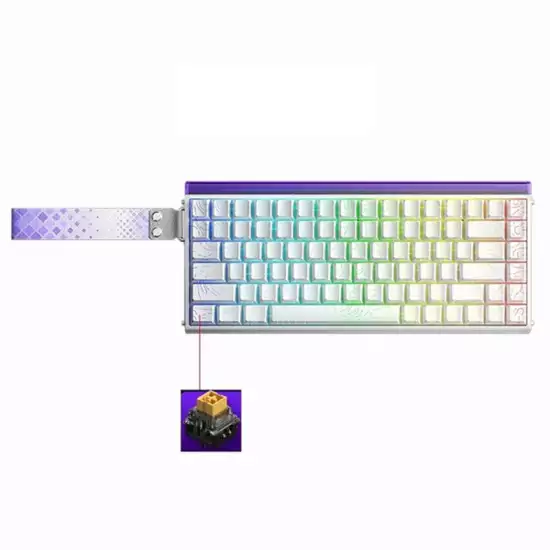 AULA HERO84 Magnetic Switch Mechanical Gaming Keyboard with RGB and 8K Polling Rate White contour lines