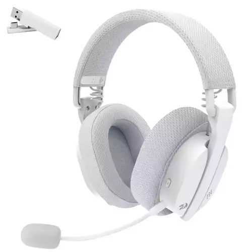 Redragon H888 LUCE Wireless / Bluetooth / Wired 3.5mm Gaming Headset – 7.1 Surround Sound - White | H888W