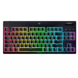 Razer BlackWidow V4 Low-Profile Tenkeyless HyperSpeed Mechanical Gaming Keyboard, English Layout, 1000Hz Polling Rate, Chroma RGB Lighting, Razer Green Switch, Tri-Mode, Black | RZ03-05450500-R3M1