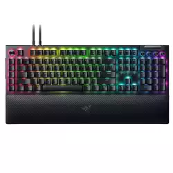 Razer BlackWidow V4 Pro RGB Mechanical Gaming Keyboard, Razer Green Switches, Command Dial, 5 Dedicated Macros Keys, English US Layout, Detachable Type-C Cable, Black | RZ03-04680100-R3M1