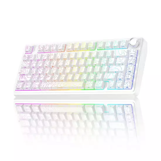 AULA F75 Wireless Mechanical Keyboard Switches RGB Backlit Gaming Keyboard Star Vector Switch White CONTOUR